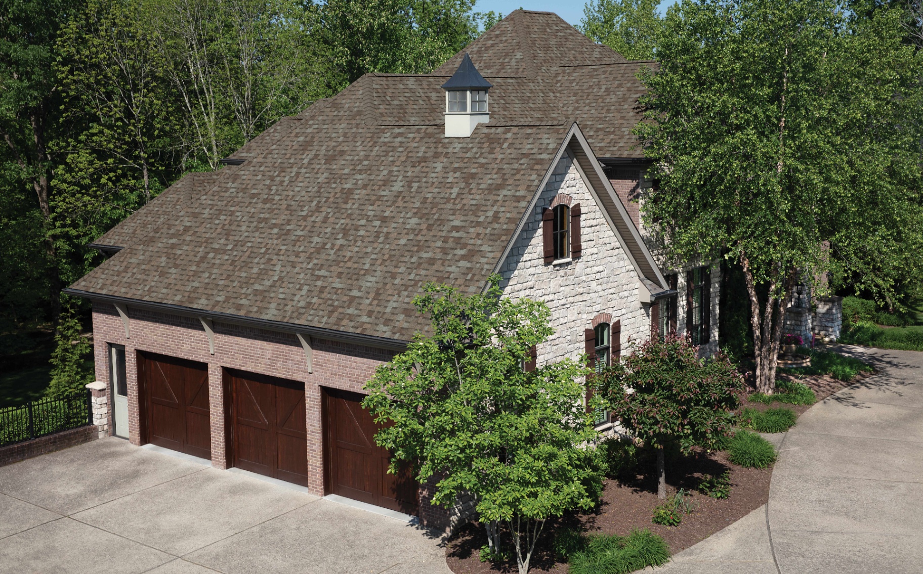Architectural shingle roof on a residential home