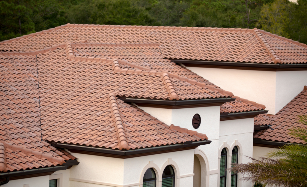 Gray barrel tile roof on a Florida home